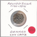Regno di Sicilia Periodo 1130 /1816 Denaro moneta con croce medievale Italiana